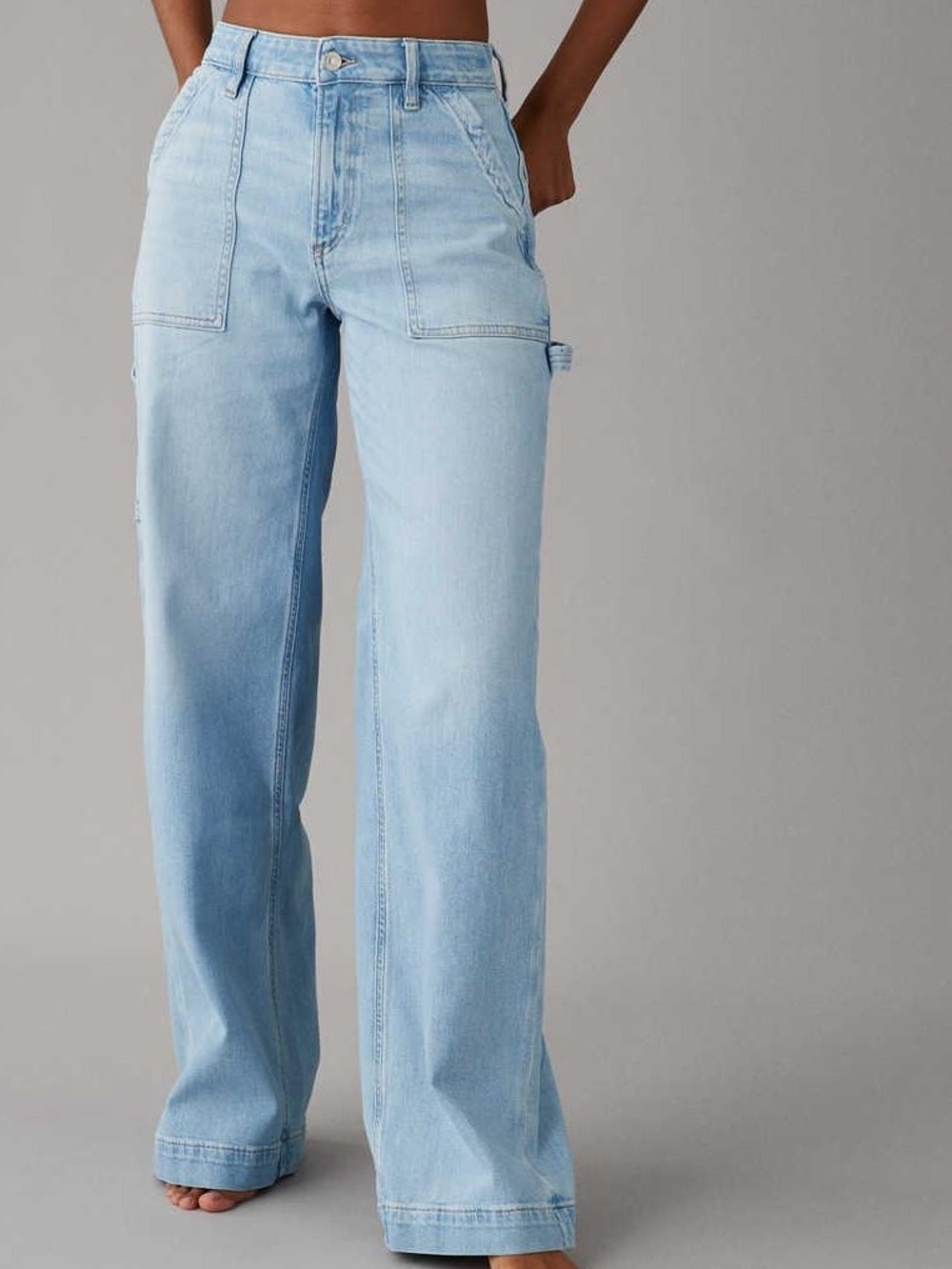 American Eagle wide leg Utility carpenter  Jeans size 8